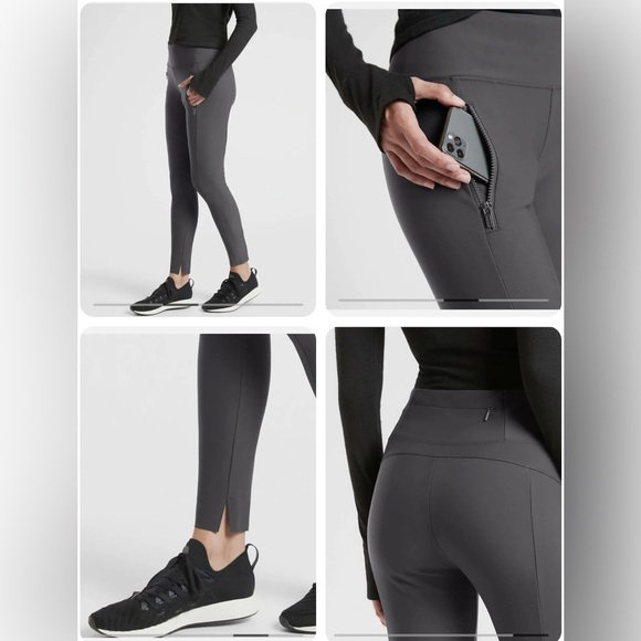 Athleta‎ Stellar Tight Leggings Anthracite Grey Size Medium - Picture 3 of 9